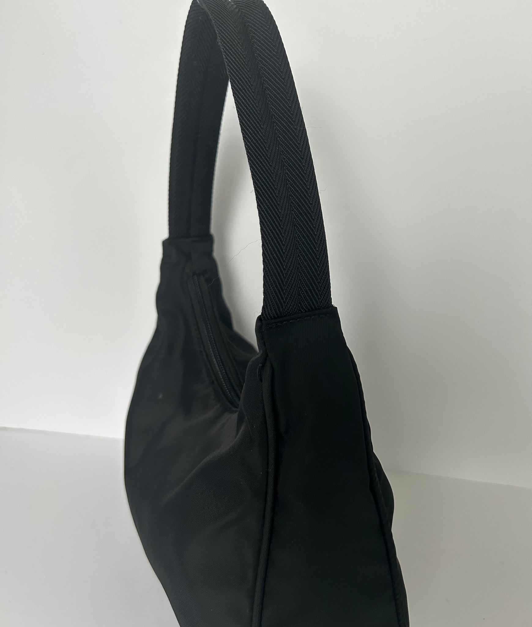 Prada black nylon hobo 2025 bag